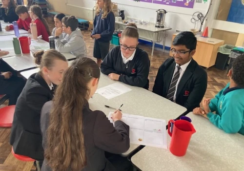 Pupils taking part in group activity at Youth Board